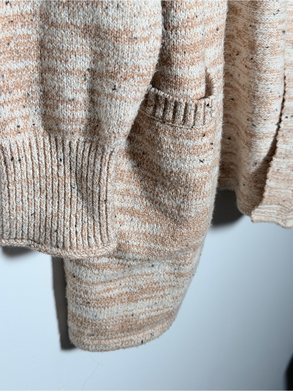 Frye Open-Front Chunky Knit Cardigan in Peach-Marl - Picture 3 of 7